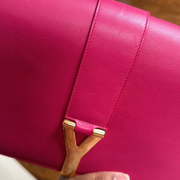 Saint Laurent Classic Y Hot Pink Leather Crossbody Bag - Picture 15 of 15